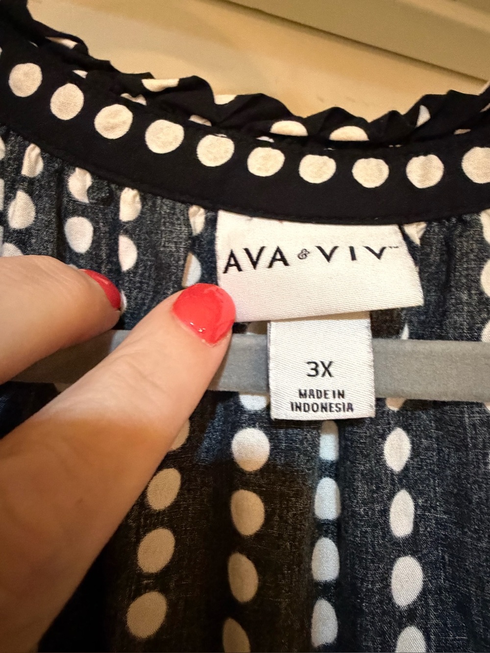 Ava & Viv Black and White Polka Dot Tiered Maxi Dress - Picture 4 of 8